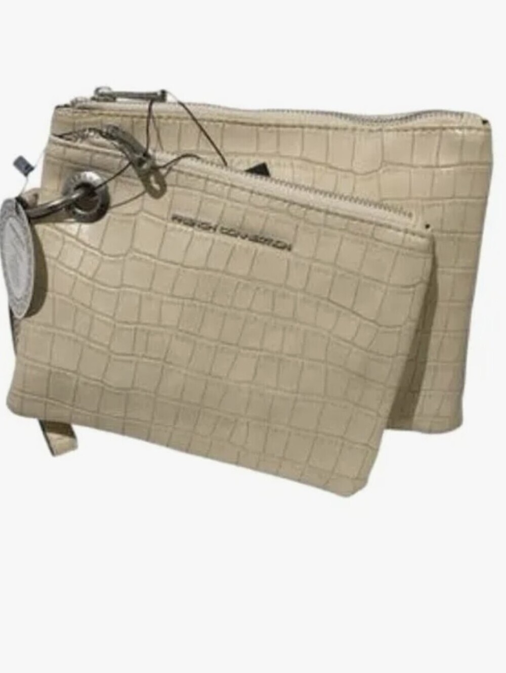 French Connection Taupe Croc-Embossed Wristlet - Neutral